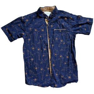 Youth Boys Craft + Flow Button Down Shark Print Utility Shirt -  Sz M (10/12)